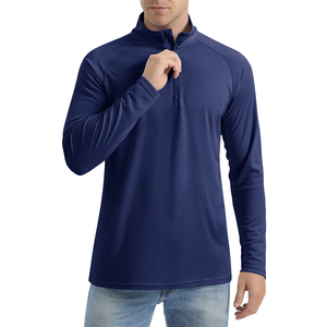 Maillot <span class=keywords><strong>de</strong></span> pêche personnalisé UPF 50 + Protection solaire séchage rapide respirant 1/4 Zip pour hommes maillot <span class=keywords><strong>de</strong></span> sport à manches longues pour la randonnée grande taille - Product Image 2