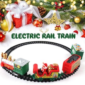 Hot <b>Sale</b> QY Plastic <b>Christmas</b> Railway Train Set 89x89cm Flexible Battery Operated Track Music <b>Lights</b>-Educational Toy for Kids - Product Image 3