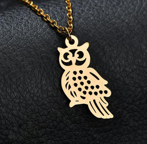 Fantasia Gioielli In Acciaio Gioielli In Acciaio Personalizzato Incide Il Marchio Notte Pendente Della <span class=keywords><strong>Collana</strong></span> Owl - Product Image 1