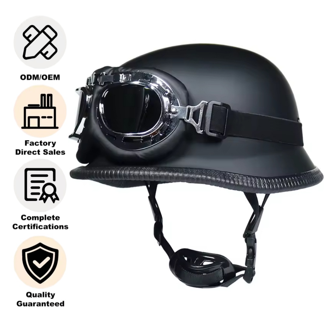 german style motorcycle helmet not dot Premium Half Helmet: Lightweight, Comfort Safety Matte Grey / XXL Our cool motorcycle helmets are also a good choice for scooter riders WCL Helmet German Motorcycle Half
