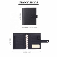Boîte cadeau Hongbo pour papeterie/bureau/école avec un classeur de budget luxueux A7 en cuir de litchi, des marqueurs, des enveloppes et un carnet de paie