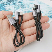 Câble de données USB-C pour voiture, connecteur coudé, blindé anti-interférence, gaine tressée, charge rapide PD, fabriqué à Shenzhen