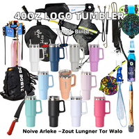 Gobelet d'aventure personnalisé avec logo original, 40 oz, gobelet de voyage sous vide 18/8 avec poignée et paille, design moderne, tasse à café blanche