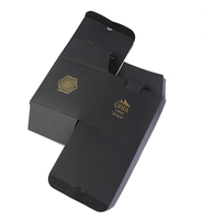 Boîte d'emballage en carton noir avec feuille d'or personnalisée, logo personnalisé sur le carton