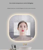 Miroir de courtoisie LED anti-buée haut de gamme avec écran tactile et interrupteur intelligent, design carré moderne pour la maison, les salons, les hôtels, les hôpitaux