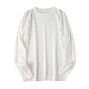 Reine Baumwolle langärmeliges T-Shirt mit rundem Hals, einfach und vielseitig, herren solide Farbe Frühling und Herbst Basis neuer Stil