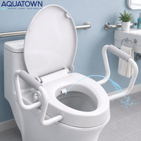 Rehausseur de toilettes avec poignées pour opérations de hanche, genou ou dos, OEM, avec bidet intégré non électrique, pour salle de bain, fermeture douce