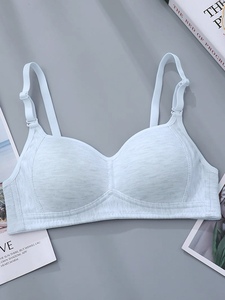 Soutien-gorge sans armatures sans coutures pour femme, bonnet complet, bretelles réglables, dos en Y, couleur unie, usage quotidien, Spandex Polyester Blanc - Product Image 2