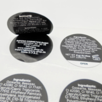 Étiquettes rondes en vinyle imperméable à trois couches avec logo personnalisé, autocollants multicouches à décoller, adhésif double face pour cosmétiques
