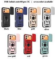 Coque de téléphone Infinix Note 60 Pro 5G avec béquille, anneau, protection coulissante pour appareil photo, antichoc, coque blindée