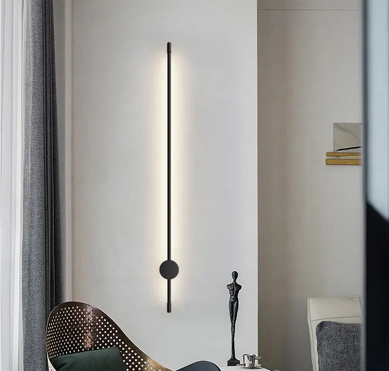 Lampu Strip Led Rgb Sederhana Nordic, Lampu Dinding Dalam Ruangan Garis Hitam, Lampu Tangga Sconce