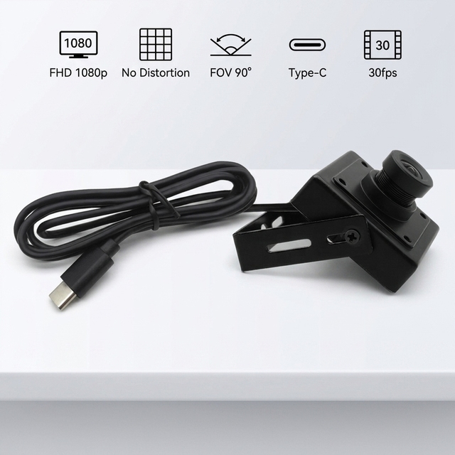 1080P  Industrial Module Usb c External Camera High-speed 30 Frames With No Distortion Lens Metal Case Security Camera