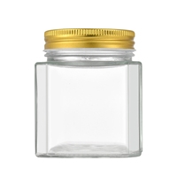 Verre clair vide de luxe 250ml 380ml 500ml unique de qualité alimentaire avec bouchon à vis Sauce chaude confiture miel bouteille pot pour le stockage des aliments