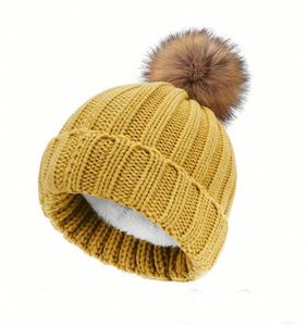 2024 Autumn Winter Children <b>Hat</b> Fashion Hairball Velvet Thickened Warm Women Kids Knitted Beanie Cap <b>Hat</b> - Product Image 4