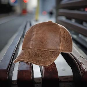 Casquettes de baseball en cuir véritable personnalisées à 6 panneaux Sweet Ocean, ajustables unisexe, toutes saisons, avec boucle métallique, pour adultes – Vente en gros - Product Image 3