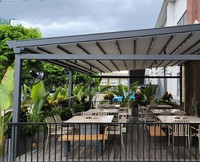 Pergola pliante en aluminium avec revêtement en poudre imperméable, qualité stable, auvent rétractable pour hôtel et restaurant, 15 ans d'expérience en usine