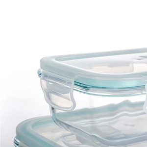 Conteneur alimentaire en verre à clipser de 1040 ml avec couvercle |   Boîte à lunch hermétique pour la préparation des repas, compatible micro-ondes, pour le rangement dans la cuisine - Product Image 6