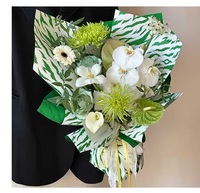 Papier d'emballage pour fleurs de style coréen, rayé et imperméable, pour bouquets de roses