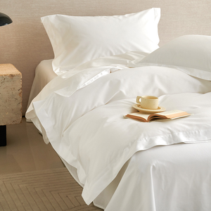 Sang Trọng 5 Sao Khách Sạn Bộ Đồ Giường Đặt 400 Chủ Đề Đếm Màu Trắng Tinh Khiết Bông Tấm Ga Giường Đặt - Product Image 4