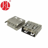Connecteur femelle USB-A-SB00-D USB de type A à double trou, haute qualité, 90 degrés DIP
