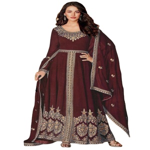 Ropa de fiesta de diseñador estilo indio para mujer, traje de boda Salwar Kameez con nueva moda colorida Dupatta precio al por mayor - Product Image 2