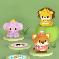 W1502 Animaux Éléphant Pingouin Cerf Hamster Décoration Particules de diamant Blocs de construction en plastique Modèle de jouet Cadeau pour 5 7 ans