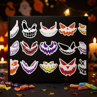 50 Autocollants Muraux de Noël en PVC Adhésifs Découpés Brillants Laminés Personnalisés Style Dessin Animé Alien Mignons pour Décorations