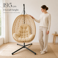 Fauteuil suspendu individuel moderne et minimaliste en acier inoxydable, type nid d'oiseau, sur pied, pour balcon, salon, patio