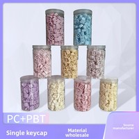 Keycaps Artisanaux Mignons en PBT 1U, Tête de Chat Unique, Blanc Pur, Sans Gravure, Matériau PC Multicolore, Qualité Usine Originale
