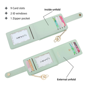 Cartera Tarjetero Simple y Elegante para Mujer, Cartera de Monedas con Múltiples Ranuras y Doble Pliegue, Cartera Corta Ultrafina con Bloqueo RFID - Product Image 3