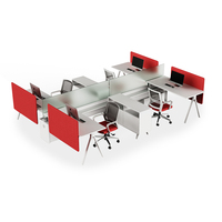 Postes de travail modulaires de bureau standard avec cadre en aluminium moderne, table d'ordinateur, cloison de bureau, bureau de travail individuel