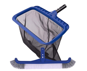 Filet de <span class=keywords><strong>piscine</strong></span> à mailles fines et tête de brosse Combo-Écumoire robuste avec brosses professionnelles 17.5 "pour le nettoyage des murs de la <span class=keywords><strong>piscine</strong></span> - Product Image 2