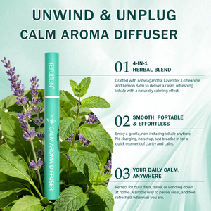 SEFUDUN Penna Diffusore di Melatonina Calmante ed Energetica con Aroma di Verbasco 4 in 1, Penna Diffusore Naturale a Base di Erbe con 600 Utilizzi per il Supporto del Sonno - Product Image 2