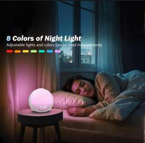 أفضل آلة الضوضاء البيضاء إنذار شروق الشمس 7 RGB ضوء الليل آلة صوت الضوضاء البيضاء الطفل - Product Image 5