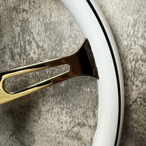 High Quality Universal Customized Gold <b>Brackets</b> <b>White</b> ABS Steering Wheel Sport Steering Wheel Racing Steering Wheel - Product Image 6