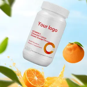 Comprimés de blanchiment de la peau à mâcher à saveur d'orange Comprimés composés de vitamine C 1000mg Meilleur activateur de glutathion