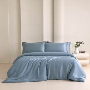 <span class=keywords><strong>Set</strong></span> di Biancheria da Letto Ecologico OEM, Lenzuola in Tinta Unita, <span class=keywords><strong>Set</strong></span> Quattro Pezzi in Fibra di Leisel, Copripiumino in Seta Artificiale - Product Image 1