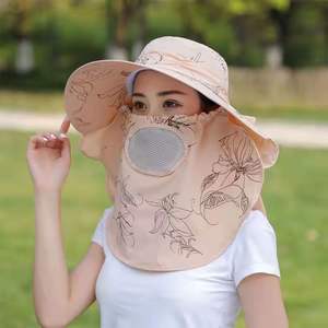 Sombrero de Pescador para Mujer con Protección Facial, Transpirable, Protección Solar, Ala Ancha, para Primavera y Verano, Protector de Cuello - Product Image 4