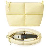 Sac de rangement rembourré moderne, pochette de rangement légère en polyester, trousse de toilette pour accessoires électroniques et maquillage, idéale pour les voyages de week-end