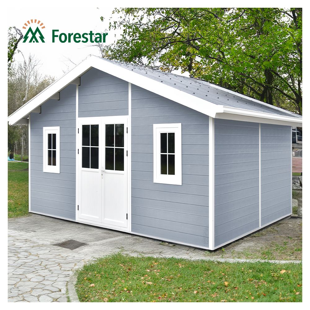 Распродажа, садовый сарай Forestar Серии E 4 м * 4 м (13,5 '* 13,5'), деревянный пластиковый композитный сарай из ДПК, садовый сарай, деревянный сарай и хранение