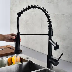 Design lavello da cucina rubinetto rubinetto estrarre rubinetti da cucina oro nero con LED