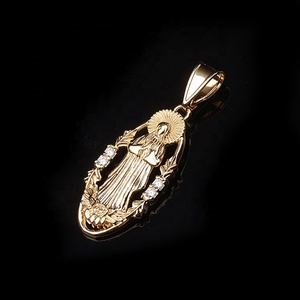 สร้อยคอจี้พระพุทธรูปทองคำแฟชั่นฮิปฮอปสไตล์ศาสนา - Product Image 2