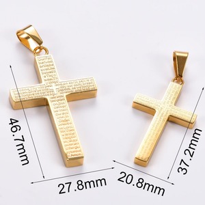 Ciondolo a Croce Classico in Acciaio Inossidabile per Uomo e Donna, Colore Nero, Argento, Oro, Regalo di Gioielleria - Product Image 2