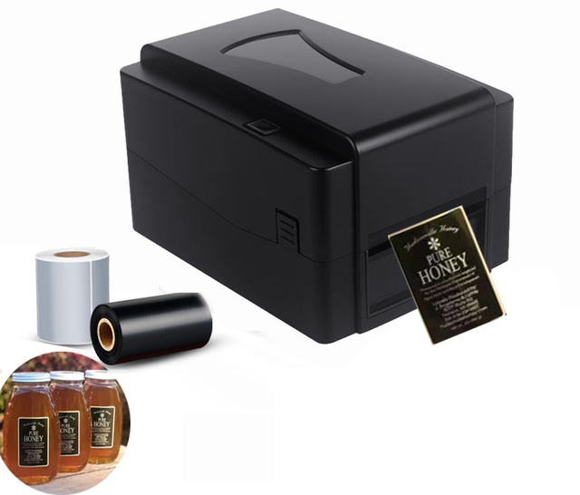 Soonmark T4201/T4301 Industrial Label Printer Sticker Machine Metallic Black Coloful Ribbon for Barcode Printer for Honey Label