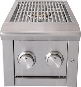 شواية غاز تجارية خارجية مدمجة مع شعلات جانبية مزدوجة من الفولاذ المقاوم للصدأ بتصميم محمول ومدمج - Product Image 1
