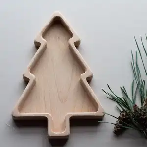 Forma personalizzata logo legno di faggio zucca di Halloween albero di ghianda pensatore in legno vassoio di smistamento per bambini