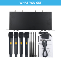 Système de microphone sans fil professionnel dynamique UHF 4 canaux A400 de haute qualité, 4 micros de scène portatifs pour karaoké, en métal