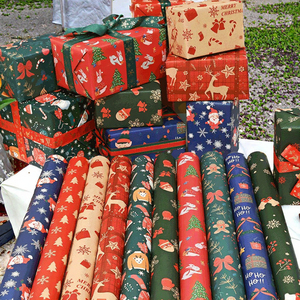 Wholesale New Christmas <b>Wrapping</b> <b>Paper</b> with Virgin Kraft <b>Paper</b> and for Bouquet Flowers for Gift Boxes and Presents - Product Image 3