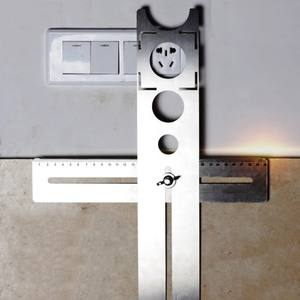 Wholesale Multi-Functional Stainless Steel Ceramic Tile Hole Locator Ruler Adjustable Punching Hand <b>Tool</b> for <b>House</b> Decorated - Product Image 6