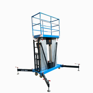 מעלונים קטנים פרימיום 4-14 מטר 200 ק\"ג הרמה הידראולית ניידת מאלומיניום עם תורן כפול ISO9001 - Product Image 1